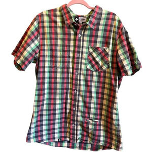 LRG Shirt Adult Extra Large Plaid Button Up Short Sleeve Skate Casual Men's